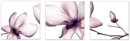 3PCS Canvas Wall Art Painting Printed Pictures Chinese Element Flower for Home Living Room Bedroom Decor