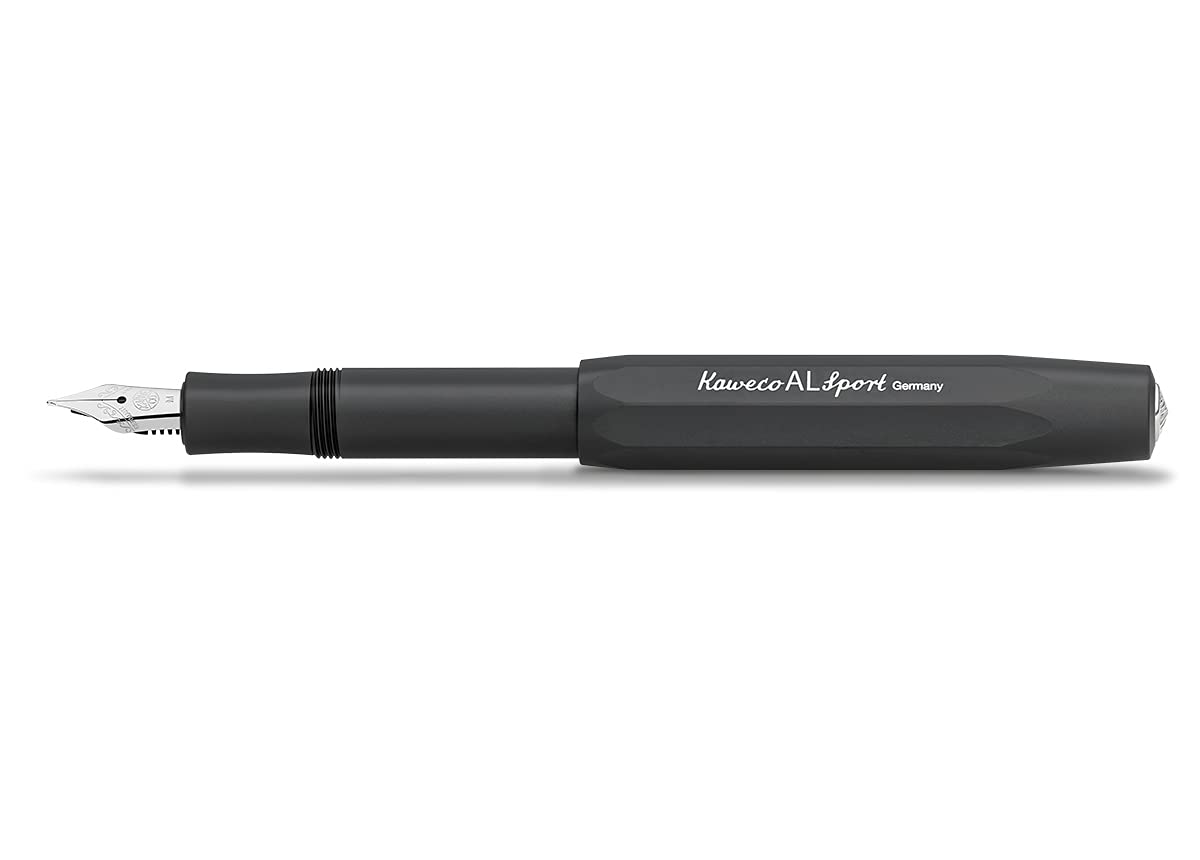 Kaweco AL SPORT Fountain Pen Black I Premium Fountain Pen for Ink Cartridges 13 cm I Nib: EF (Extra Fine)