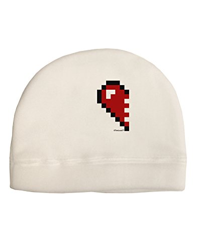 TooLoud Couples Pixel Heart Design - Left Adult Fleece Beanie Cap Hat