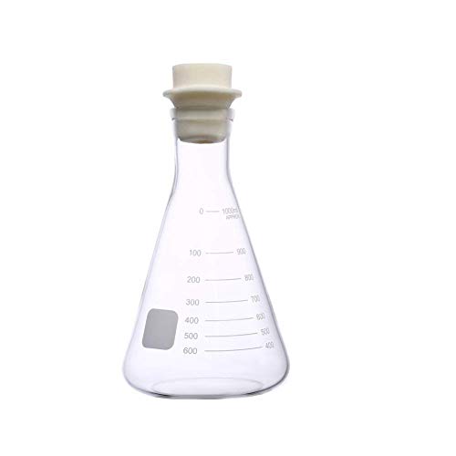 Erlenmeyer Flasks Glass Narrow Mouth Graduation 1000ml - Thumbnail 2