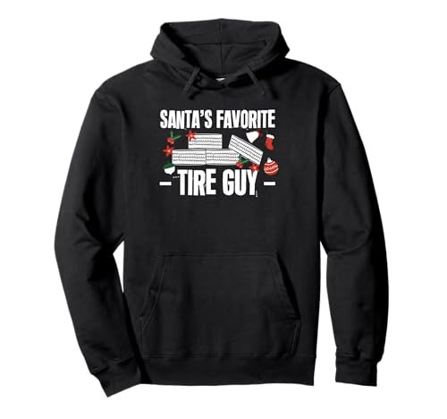 Santas Favorite Tire Guy Wheel Rims Christmas Xmas Pullover Hoodie