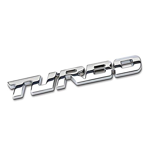 Metal TURBO Emblem 3D Car Styling Sticker Body Rear Tailgate Badge For Ford Focus 2 3 ST RS Mondeo Fiesta Tuga Buick Audi BMW - (Color Name: Silver)