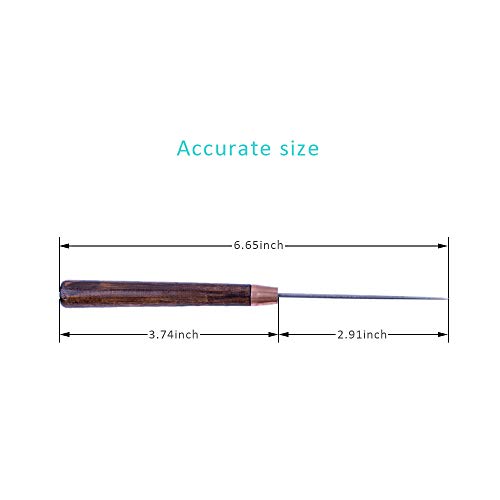 ZLKSKER (Pack of 2) Leather Scratch Awl with Wooden Handle, Sewing Tailors Awl for Punch Stitching, DIY Handmade Leather Craft Repair Tools