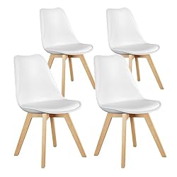 Sweetcrispy Dining Chairs Set of 4, Kitchen Room PU