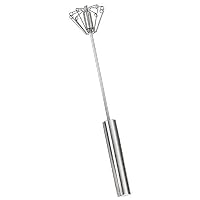 BleuMoo Manual Self Turning Stainless Steel Miracle Push Magic Whisk Mixer Egg Beater