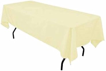 Rectangular Polyester Tablecloth 60x120 Inches By Runner Linens Factory (Lt Yellow)
