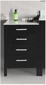 Design Element DEC076D_DEC076D-L_MUT Two London Single Sink Vanity Set with One Make-up Table, 36-Inch, Espresso