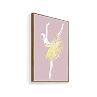 Framed Canvas Home Artwork Decoration Elegant Ballerina Canvas Wall Art for Living Room, Bedroom - 16x24 inches