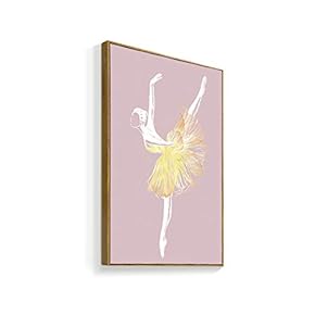 Framed Canvas Home Artwork Decoration Elegant Ballerina Canvas Wall Art for Living Room, Bedroom - 16x24 inches