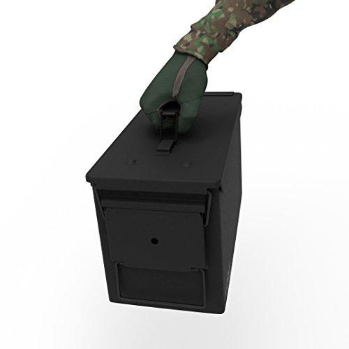 Solid Tactical New 50 Cal Metal Ammo Can - Military & Army M2A1 Steel Waterproof Ammunition Box for Long Term Storage in Black