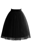 ModernBride Women's Short Sheer Mesh Tulle Overlay Skirt