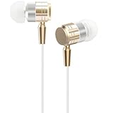 G-Cord In-Ear Headphones with Mic for iPhone, iPad, iPod, Samsung Galaxy, Android Smartphones, Tablets, Computers (Gold)
