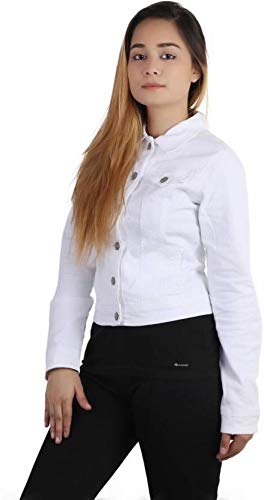 syolo full sleeves solid white women denim jacket