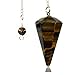 Amandastone Natural Tiger Eye 12 Facet Crystal Hexagonal Pointed Reiki Chakra Pendant Pendulum