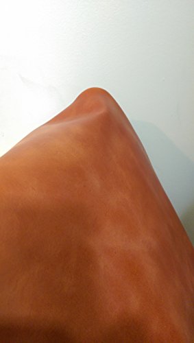 NAT Leathers Brown Cognac Tan Weekender Two Tone Upholstery Chap Cowhide 24 inch x 30 inch Cutting Piece Genuine Leather Hide Skin (24"x30") - Thumbnail 4