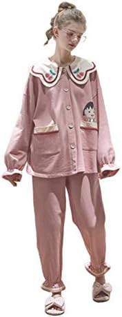 レディースパジャマ ちびまる子ちゃん 四季 女性 パジャマ 服装 ラペル 甘くてかわいい ホームウェア 長袖 ズボン