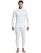 Baleaf Men's Thermal Compression Baselayer Long Sleeve Top Mock Neck White/Gray Size M
