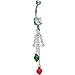 Body Candy Green Anodized Handcrafted Clear Accent Christmas Bells and Tree Dangle Belly Ring