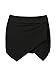 CHARLES RICHARDS Women's Plus Size Asymetric Hem Tulip Plain Mid Waist Shorts Mini Skirt Shorts Black