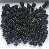 20Gr Black Opaque Matte Miyuki 4mm Square Cube Glass Seed Beads