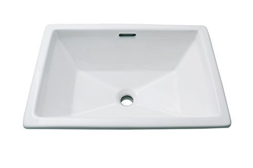 Enbol O2014A White Rectangle Above Counter Self Rimming Porcelain Lavatory Bathroom Vessel Vanity Sink Art Basin