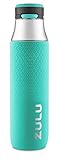 ZULU Studio Plastic Water Bottle with Silicone Sleeve, Mint, 26oz