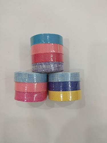 Arham Mktg Colourful Decorative Adhesive Jute Tape Rolls For Art And Craft | Jute Tape Rolls For Crafting Purpose And Other Craft Activities | Set Of 10 Assorted Colours