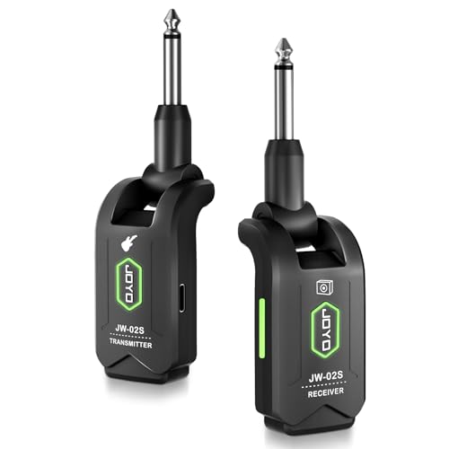 JOYO - Sistema inalámbrico para guitarra, 5.8 GHz, transmisor y receptor inalámbricos para guitarra, audio recargable con 4 canales de señal para guitarra eléctrica y bajo 20M, (JW-02S)
