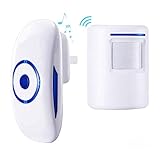 ESPOW Doorbell Chime, Wireless doorbell,Motion Sensor Detector Door Bell 36 Chime Tunes with 1000 Feet Operating Range, 1 Plug-in Receiver, 1 Magnetic Door Chime Sensor