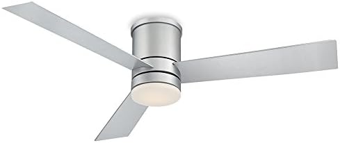 Axis Indoor and Outdoor 3-Blade Smart Flush Mount Ceiling Fan 52in Titanium with 3500K LED Light Kit and Remote Control