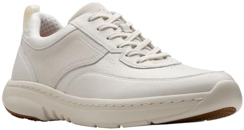 Clarks Men's Pro Lace Work Sneaker, White Leather, Size 7.5 Wide at Amazon