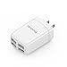 Yoobao US Portable 4 Port USB Wall Charger Plug Multi USB Charger Phone Charging Block Adapter Compatible iPhone X/ 8 Plus/ 8, iPad, Samsung Galaxy, Nexus 6P/ 5X, and Most Digital Devices - White