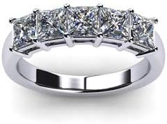 1.00 Carat Princess Cut Diamond Band 14CT 18CT Solid White Yellow Gold Eternity Bands Rings Size N M K L O P Q