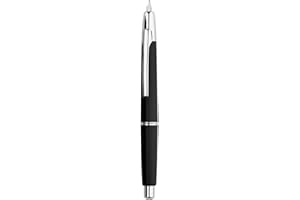 EROFA Majohn A2 Press Fountain Pen Extra Fine Nib with Box, Retractable Black Resin Ink Pen with Converter Writing Pen Set (Silver Clip Version）