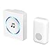 Chime, JETech Portable Wireless DoorBell Chime Plug-in Push Button with LED Indicator Over 50 Chimes, No Batteries Required for the Receiver (White) - 2120