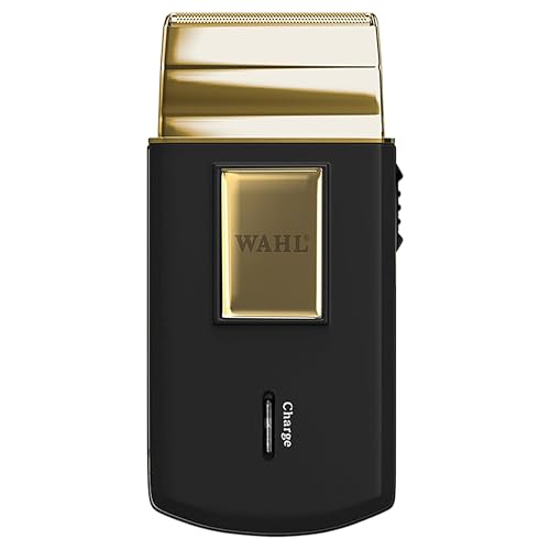Wahl Travel Shaver Gold Edition Cordless Rechargeable Electric Shaver for Men, Great for Travel, Hair and Beard Trimmer, Compact and Portable