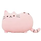Big Cat Emoji Throw Pillow Pet Sofa Decorative Cushion Soft Plush Toy Doll 15inches 1pc (Pink)