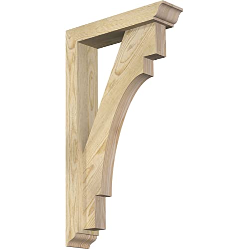 4"W x 16"D x 28"H Merced Traditional Rough Sawn Bracket w/Offset Brace, Douglas…