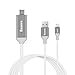 iPhone to HDMI Cable, Basevs Lightning to HDMI Cable Upgraded Version Lightning Digital AV Cable Lightning 8 Pin to HDMI 1080P HD Convertor for iPhone iPad iPod (Gray)