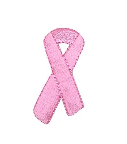 Pink - Breast Cancer Ribbon - Iron on Applique/Embroidered Patch