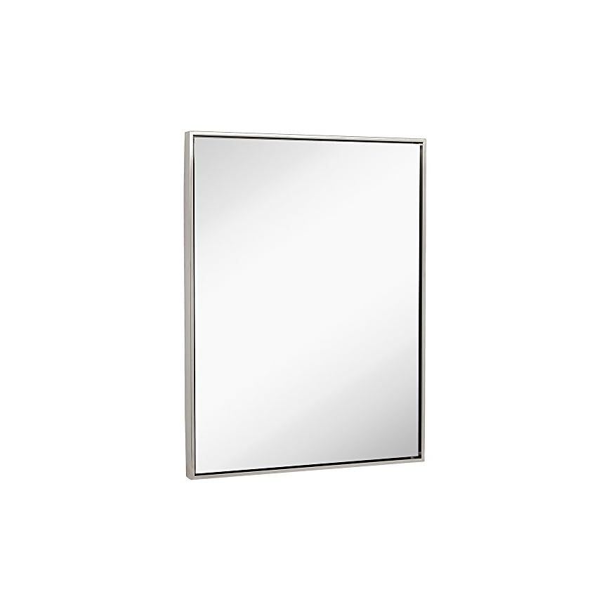 Hamilton Hills Contemporary Brushed Metal Wall Mirror 30 x 40 inch