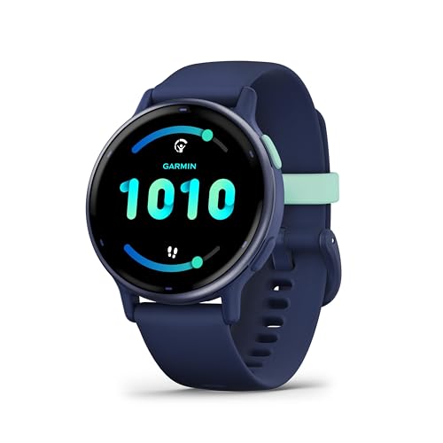 Garmin vívoactive 5, Smartwatch AMOLED 1,2", Cassa 42mm, Musica, GarminPay, +30 Sport, GPS, Cardio, Coach Sonno, Benefici Workout, Autonomia 11 giorni, Blue & Blue Metallic