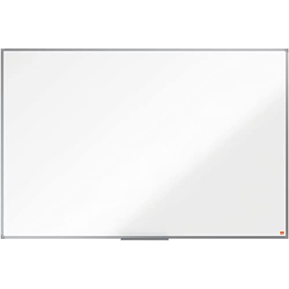Nobo Steel Magnetic Whiteboard, 1500 x 1000mm, Aluminium Trim, Corner Wall Mounting, Includes Whiteboard Pen Tray, Essence Range, 150 x 100cm, White, 1905212