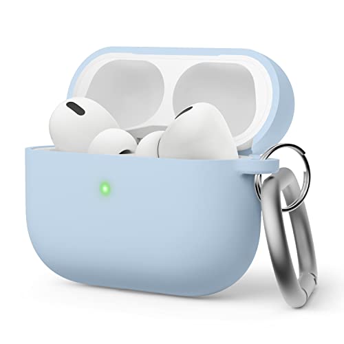 elago Liquid Hybrid Case Compatible with AirPods Pro 2nd Generation Case Cover - Compatible with AirPods Pro 2 Case, Triple Layer Protection, Keychain Included, Dust Resistant, Shockproof (Light Blue)