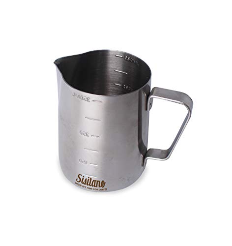 Sisitano Stainless Steel Milk Frothing Pitcher - Espresso Steaming 12oz 350ml