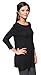 Free to Live Women's Extra Long Flowy Elbow Sleeve Jersey Tunic Made in USA (2X, Black)