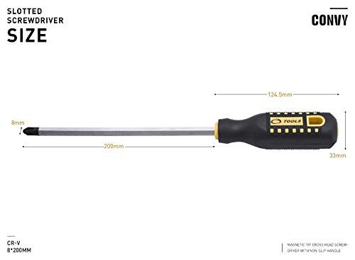 Convy GJ-0133 Phillips Screwdriver Magnetic Tip Cross Head Screwdriver with Non-Slip Rubber Handle