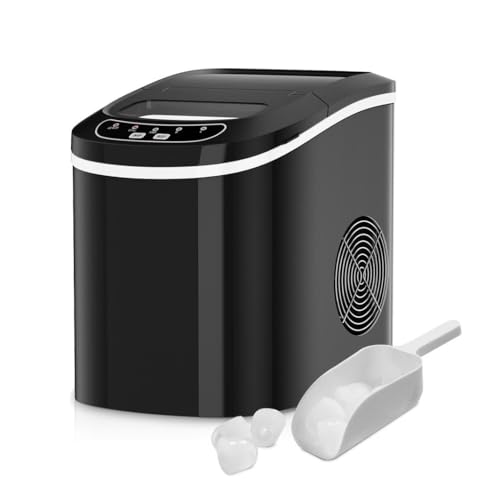 ARLIME Ice Maker Countertop, 26 Lbs/24H, Scoop Included & Easy Operated Panel, Self Cleaning, Ready in 7 Mins, Bullet Shape Ice Maker for Home Office, Kitchen