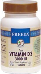 Freeda Vitamin D3 3000 IU, 250 Tabs Kosher by Freeda