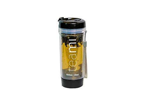 FRUIT INFUSER Water Bottle Tumbler with a Lid | 100% BPA FREE | Our Best Infusion Bottles for Infused Fruit, Smoothies, Tea, and Coffee | Double Walled Mug, Hot & Cold (20 Ounces, Black)